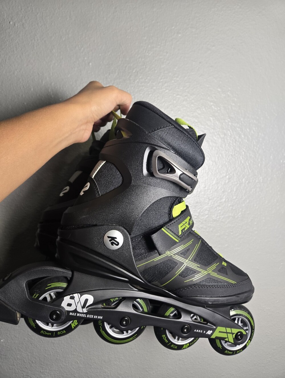 K2 F.I.T. 80 Pro Black Mens Inline Skates Size 9